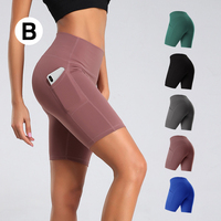 Fournisseur de vêtements de gym pour femmes Shorts de yoga serrés à taille haute avec poches Pantalons courts de yoga pour filles sexy avec poches