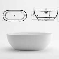 Baignoire SPA pour la conception de salles de bain d'hôtel, baignoire ovale autoportante d'angle pour intérieur, nouvelle matière en pierre artificielle