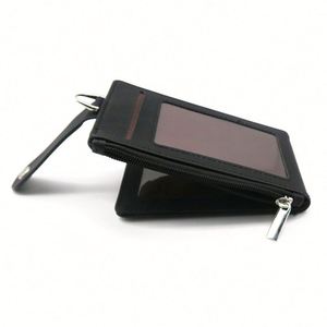 Custom PU Leather Multi-Slot Flip Cover Card Case Foldable Work ID Card Holders & Badge Reels with <b>Polyester</b> <b>Lanyards</b> - Product Image 5