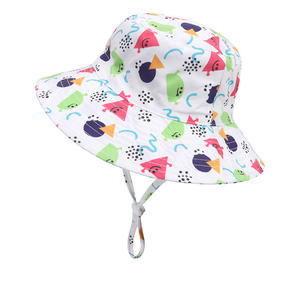 Vente en gros de chapeau seau d'été imprimé ajustable pour bébé et enfant <span class=keywords><strong>casquette</strong></span> Panama pour enfant <span class=keywords><strong>casquette</strong></span> <span class=keywords><strong>anti</strong></span>-<span class=keywords><strong>UV</strong></span> chapeau rose avec ficelle pour enfants - Product Image 4