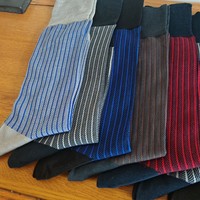 Chaussettes habillées premium en coton mercerisé pour hommes, grande taille, respirantes, rayées, pour affaires et occasions formelles, avec technologie anti-odeur sans couture