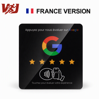 Carte de membre personnalisée de haute qualité avec RFID, NFC, code QR, partage sur les réseaux sociaux, carte d'avis Google, en français pour usage hôtelier, mini-étiquette