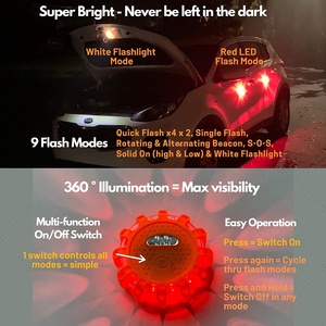 Led Road Pháo Sáng khẩn cấp ánh sáng bên đường an toàn đĩ<span class=keywords><strong>a</strong></span> Flare cho xe sự cố Kit với từ không thấm nước nhấp nháy - Product Image 6