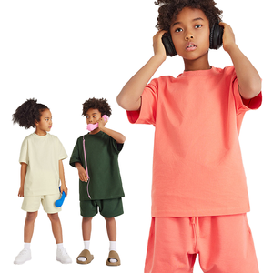Nouveau style tendance T-shirt pour enfants 100% coton à manches courtes surdimensionné imprimé avec logo personnalisé - à la mode - Product Image 1