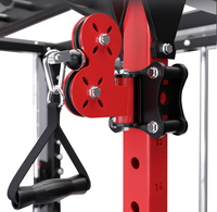 Machine Smith multifonctionnelle avec rack de sécurité réglable sur 14 niveaux pour squats, développés couchés, flys, salle de sport à domicile