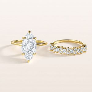 Anillo de Compromiso y Boda SPJ de Lujo en Plata de Ley S925 con Corte Marquesa, Circonita Cúbica 8A con Corte Hielo, Apilable y Bañado en Rodio, de Moda - Product Image 3