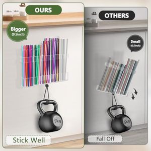 Organizzatore per Cannucce Ultra Adesivo da 9,5 Pollici, Grande Contenitore in Acrilico per Porta Armadio, Cucina, Ripostiglio, Riutilizzabile - Product Image 4