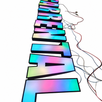 Grand enseigne publicitaire en lettres métalliques en mousse, néon RGB LED, pour la maison, les mariages, les anniversaires, les fêtes, les écoles, les bâtiments