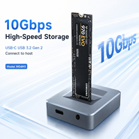 Docking Station SSD M.2 NVMe SATA 10Gbps Tipe C Dual Protocol Solid State Drive Enclosure RTL9210B Maks 8TB M04M1 dengan Sakelar