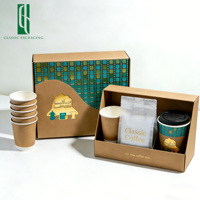Coffret Cadeau de Café Personnalisé avec Impression Numérique - Combo Sachet Filtre à Café Drip et Emballage Pochette Fond Plat avec Valve de Dégazage