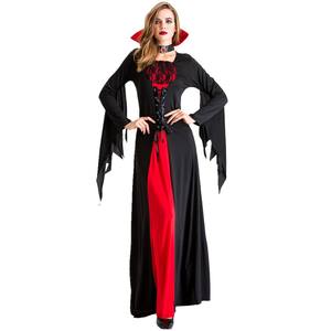 Faux <span class=keywords><strong>Twinset</strong></span> Lace up Dress Vampire Long Sleeve Cosplay Costume Foe Party Festival - Product Image 1