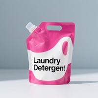 Pochettes souples personnalisées avec bec verseur pour lessive liquide et en poudre, formats 500ml, 1L, 2L, 5L, 10L