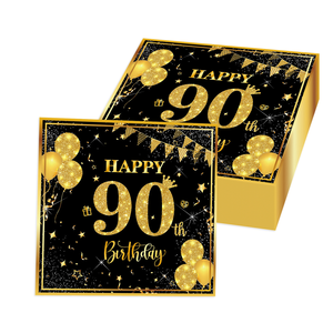 Servietten zum 70. Geburtstag, Einweg-Papier, Schwarz-Gold Partydekoration, Tischgeschirr, 20 Papier-Partydekorationen - Product Image 5
