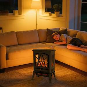 Modern avrupa tarzı gerçekçi alev etkisi yapay elektrikli şömine odun sobası yangın yeri kapalı - Product Image 2