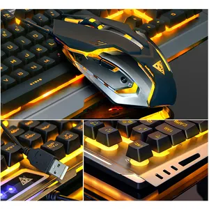 Juegos de teclado mecánico juego Anti-ghosting "y el ratón paquete interruptor de luz cable USB teclado para pro gamer