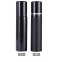 Vente en gros de flacons à bille en cristal semi-précieux de 10 ml, flacon en verre noir pour massage des yeux, distributeur d'huile essentielle pour parfums et cosmétiques