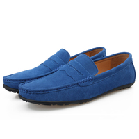 Mocassins en daim pour homme, style penny loafers, faciles à enfiler, chaussures de conduite décontractées, 10 couleurs disponibles, tailles 38-47