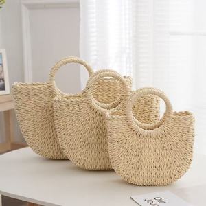 Bolso de playa de paja tejido con cuerda de papel estilo bohemio para mujer, ideal para bodas, venta al por mayor - Product Image 3