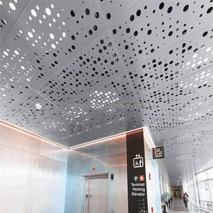 Placa de aluminio perforada cuadrada integrada de 60x60 con orificios completos, material de aluminio ignífugo para oficina, venta al por mayor - Product Image 5