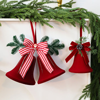 Offre Spéciale : Pendentifs Clochettes de Noël en Stock – Décorations Personnalisées pour Sapin de Noël en Forme de Cloche Rouge Vin – Ornements de Noël en Plastique
