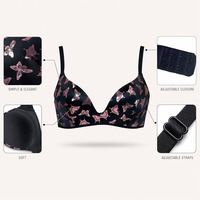 Soutien-gorge sans armatures pour femmes, lingerie, ligne papillon, soutien-gorge moulé rembourré doux à décolleté plongeant