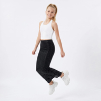 Conjunto de 2 Piezas para Adolescentes con Pedrería Brillante, Top Corto Halter y Falda Maxi, para Baile y Fiestas, Negro y Blanco, con Relleno