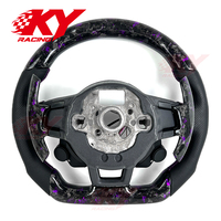 Volkswagen VW Golf Mk7 Mk7.5 R 7R GTI GTD GTE TSI Polo Tiguan Jetta GLI Scirocco için dövme karbon fiber LED'li RPM göstergeli direksiyon simidi