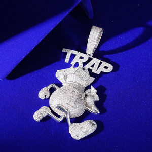 Colgante de Bolsa de Dinero de Cobre, Amuleto Hip Hop, Chapado en Oro de 14K y Rodio, Joyería con Zirconia y Diamantes, Colgante Dollar <span class=keywords><strong>Trap</strong></span> - Product Image 2