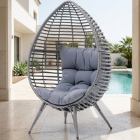 Fauteuil suspendu rond en osier avec pieds, pour intérieur et extérieur, balançoire moderne en rotin pour jardin et patio, hamac en acier