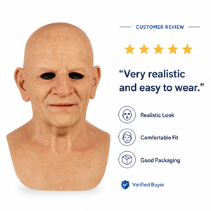 <span class=keywords><strong>Masque</strong></span> réaliste en latex de visage chauve et ridé, <span class=keywords><strong>masque</strong></span> d'<span class=keywords><strong>homme</strong></span> âgé pour Halloween, fête costumée effrayante, cosplay - Product Image 5