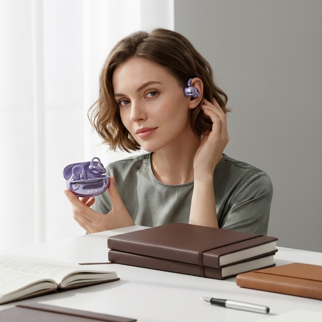 AI Translator Q108 Sports Wireless Earbuds LED Digital Display Full-Color Touch Screen Ear-hook Design Low Latency for 5.3 IPX5