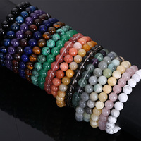 Pulseira de miçangas de 8mm, pulseira com miçangas multimaterial, contas redondas, preta requintada, ametista, pulseira de jade, atacado, venda imperdível