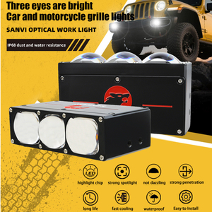 Hochleistungs-170W-Projektor LED-Gitterleuchten 3-Linsen-LED-Fahrscheinwerfer Externes Zusatzlicht für Auto Motorrad LKW SUV - Product Image 2