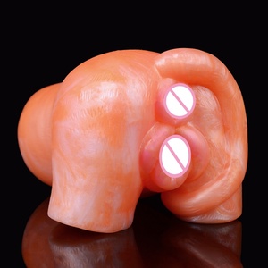 Fantasy Cat-Style Realistic Anal Masturbator with Dual Hole, <b>Vibrating</b> & Non-<b>Vibrating</b> Options, Wholesale Adult Toy - Product Image 2