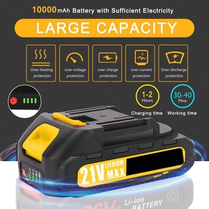 Mini Motosierra Eléctrica Inalámbrica <span class=keywords><strong>de</strong></span> 6 Pulgadas, Velocidad <span class=keywords><strong>de</strong></span> 19.2 Pies/S, con Tensor <span class=keywords><strong>de</strong></span> Cadena Automático para Uso en Jardín - Product Image 3