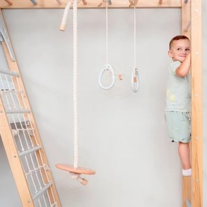 Wooden Climbing <b>Frame</b> With Rope Ladder And <b>Swing</b> For Indoor Play Children 4 6 Years Old Solid Wood Construction Unisex Toy - Product Image 4