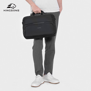 Kingsons Men's Business <b>Briefcase</b> Polyester Laptop Bag With Zipper Closure For Business Travel - Product Image 4