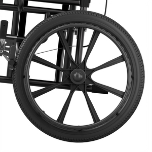 <span class=keywords><strong>Fauteuil</strong></span> <span class=keywords><strong>roulant</strong></span> directement de l'usine avec cadre en acier peint et siège en tissu Oxford respirant, pneus solides durables et double frein, autopropulsé - Product Image 4