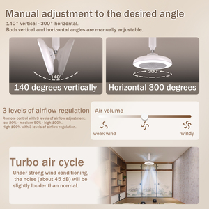 AKEEYO 1500lm <span class=keywords><strong>Ventiladores</strong></span> domésticos Luces LED Control remoto Fanlight Ventilador de techo con luz - Product Image 4