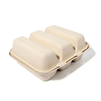 Compartiments de pulpe dégradables biodégradables jetables Plateau porte-taco jetable Boîte à tacos