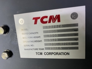 รถยกมือสองญี่ปุ่น Tcm Fd70 ราคาถูก 7 ตัน สภาพดี รุ่น fd70 FD30 FD35 FD100 FD150 ขาย - Product Image 6