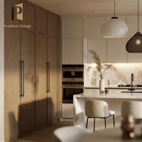 Ensemble de meubles de cuisine modernes en mélamine pour projet de villa, design complet, rangement pour cuisine domestique