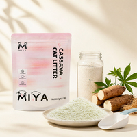 Litière pour chat au parfum de lait doux, à base de manioc, purement végétale, absorption rapide, agglomération forte, faible dispersion, jetable aux toilettes, OEM, argile de tapioca