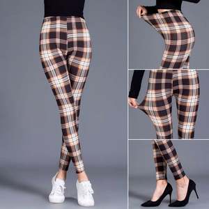 Plaid Leggings Women <b>Sexy</b> Pants Push up Leggings Fashion Fitness Leggins <b>Gym</b> Sporting Plus Size High Waist Trousers J0034 - Product Image 2