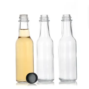 CREATIVE Lead Free 5Oz 150Ml Round Shoulder Yellow Plastic Lid Glass Bottle For Salad Packaging Bottle