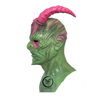 Masque de tête en silicone réaliste fait main, masque de démon d'horreur, masques intégraux pour cosplay, fête, Halloween, accessoires de tête amusants et réalistes