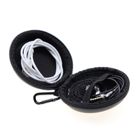 Étui pour écouteurs noir multifonctionnel et durable, personnalisable, en EVA rond avec fonction imperméable