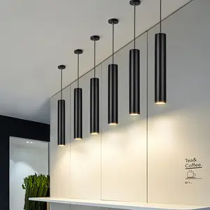 Lampu Gantung Led Dapat Diredupkan, Lampu Tabung Panjang Dekorasi Ruang Makan Dapur Toko Bar Pipa Silinder Lampu Gantung Dapur