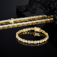 Bracelet tennis en moissanite brossée VVS 5 mm en argent S925, vente en gros d'usine, bracelet tennis étincelant en moissanite