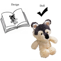 Boneka kustom minimal pesanan Pushie lucu lembut putih abu-abu bayi Serigala boneka hewan